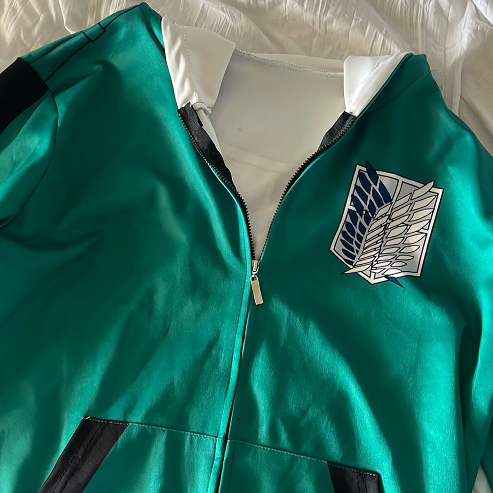 aot/snk oversized zip-up hoodie